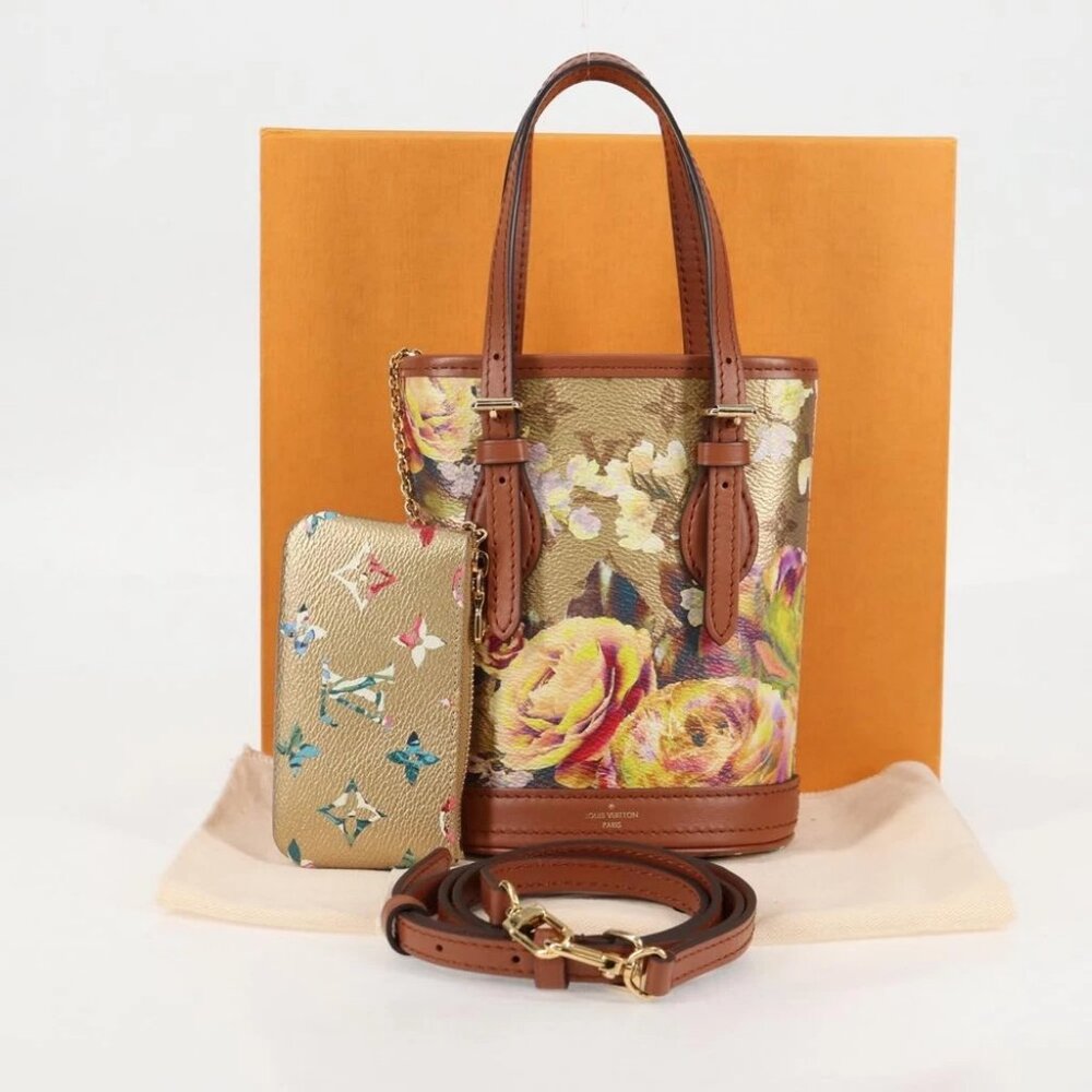 LOUIS VUITTON LV Garden Nano Bucket Shoulder Bag Beige M81724 LV Auth 130468SM - Picture 2 of 15